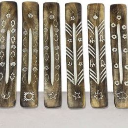 Incensario TABLA Madera 3 diseños Tribal